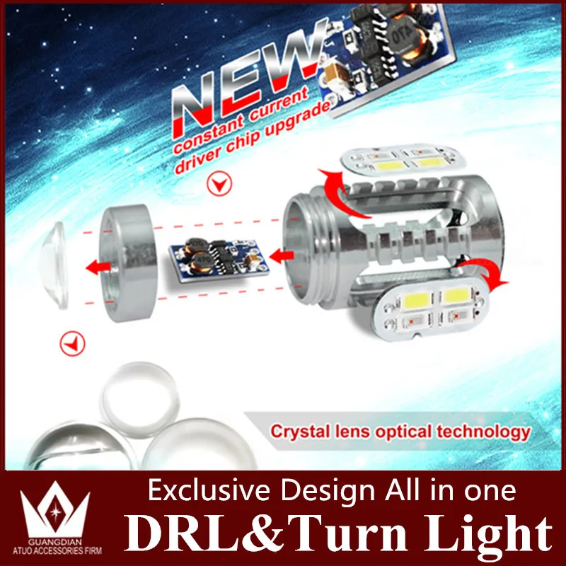 Tcart 2x авто светодиодный светильник, Автомобильный светодиодный DRL Дневной ходовой светильник, поворотники, белые+ янтарные лампы PY21W BAU15S для Nissan ALMERA G15