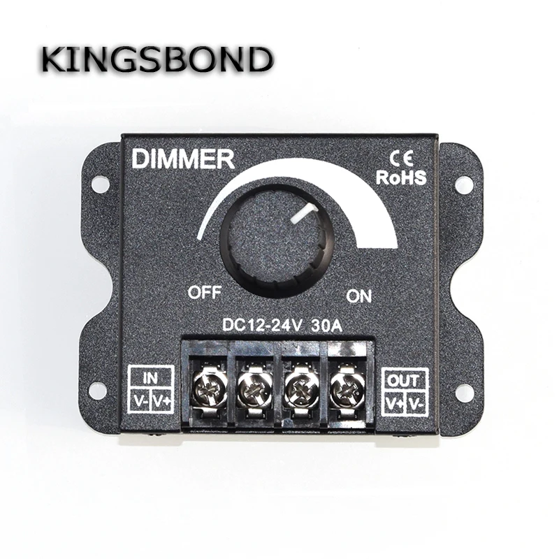 LED Dimmer 12V 30A with a knob Adjustable Brightness Controller for led