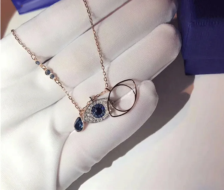 

Blue Turkish Evil Eye Charm Choker Necklace eyes Pendants Necklaces for Women Gifts 925 sterling silver luxury brand jewelry