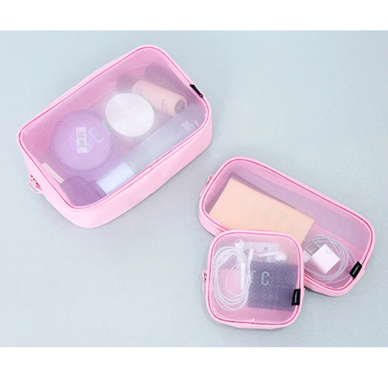 

Diniwell 3pcs/set Travel Cosmetic Bag Nylon Mesh Makeup Organizer Beauty Case Toiletry Bag Necessary Storage Bag Travel Pouch