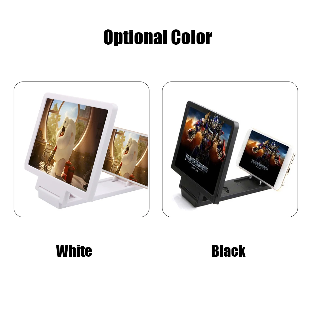 DPSLYXCD 8 inch Mobile Phone Screen Magnifier 3D Movies Screen Amplifier HD Video Magnifying Glass Foldable Holder Stand Bracket-Pink