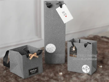 

10x10x10cm Gray,White ,Black colour Gift Paper Bags with Party Solid Color Square Shopping Bags Wedding Party Favor 100pcs/lot