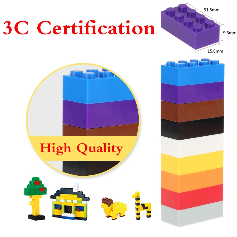 40pcslot 2X4 DIY Enlighten Toy Plastic Building Block Bricks For Kids Compatible With LegoING Assembles Particles 10 Colors (15)