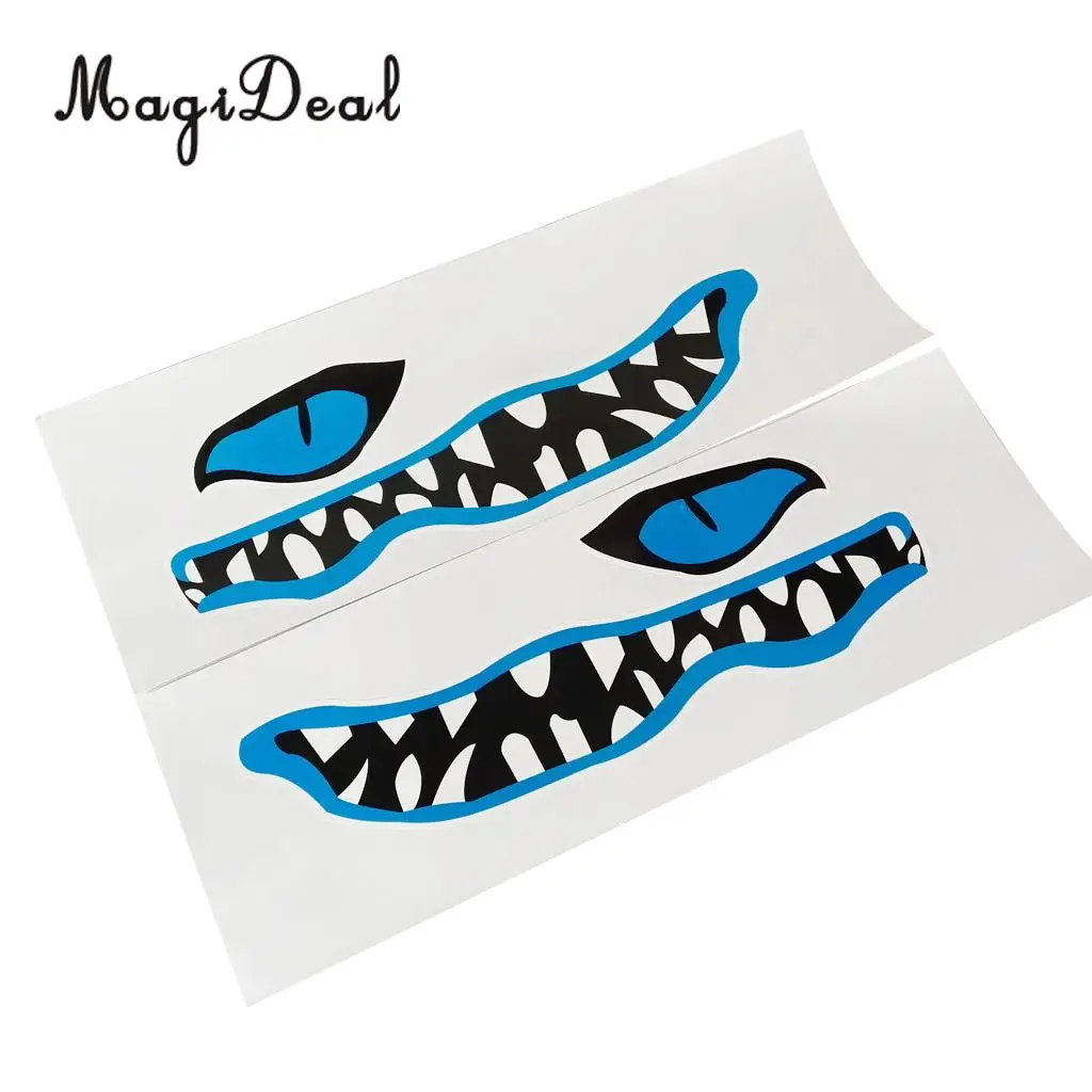 MagiDeal New 1 Pair River Monster Mouth&Eye Vinyl Decal Stickers for Kayak Canoe Fishing Boat Car Truck Yaht Dinghy Window Decor