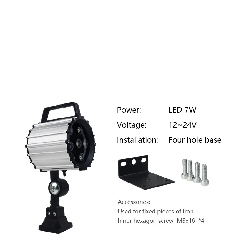 9 Вт 12 Вт Светодиодная рабочая лампа для станка с ЧПУ 24 В 220 В Длинный рычаг гаражный токарный станок водонепроницаемый взрывозащищенный промышленный светодиодный складной фонарь - Цвет: LED 7W 12-24V    a