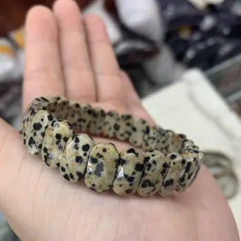 

Dalmatian Jasper stone beads bracelet natural gemstone bangle for man for woman wholesale !