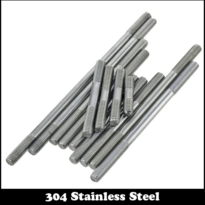 

M10 M10*120 M10x120 M10*130 M10x130 M10*140 M10x140 304 Stainless Steel ss DIN835 Screw Headless Double End Thread Rod Bolt Stud