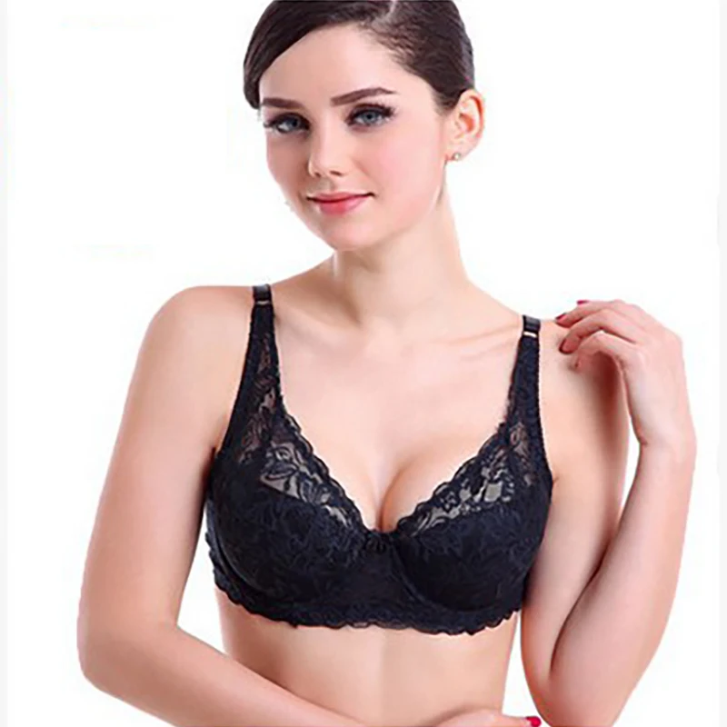 

SVOKOR Sexy Lace Push Up Bra Adjusted-straps Bras For Women Ultra-thin Bralette Lingerie Intimates