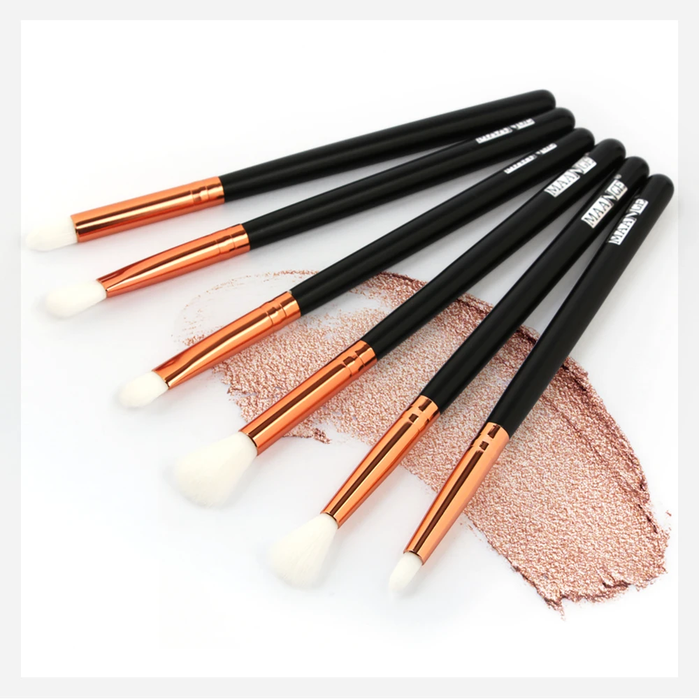 

MAANGE Pro 6pcs Eyeshadow Makeup Brushes Set Sliver/Rose Gold Eye Shadow Blending Make Up Brushes Kit pincel maquiagem U