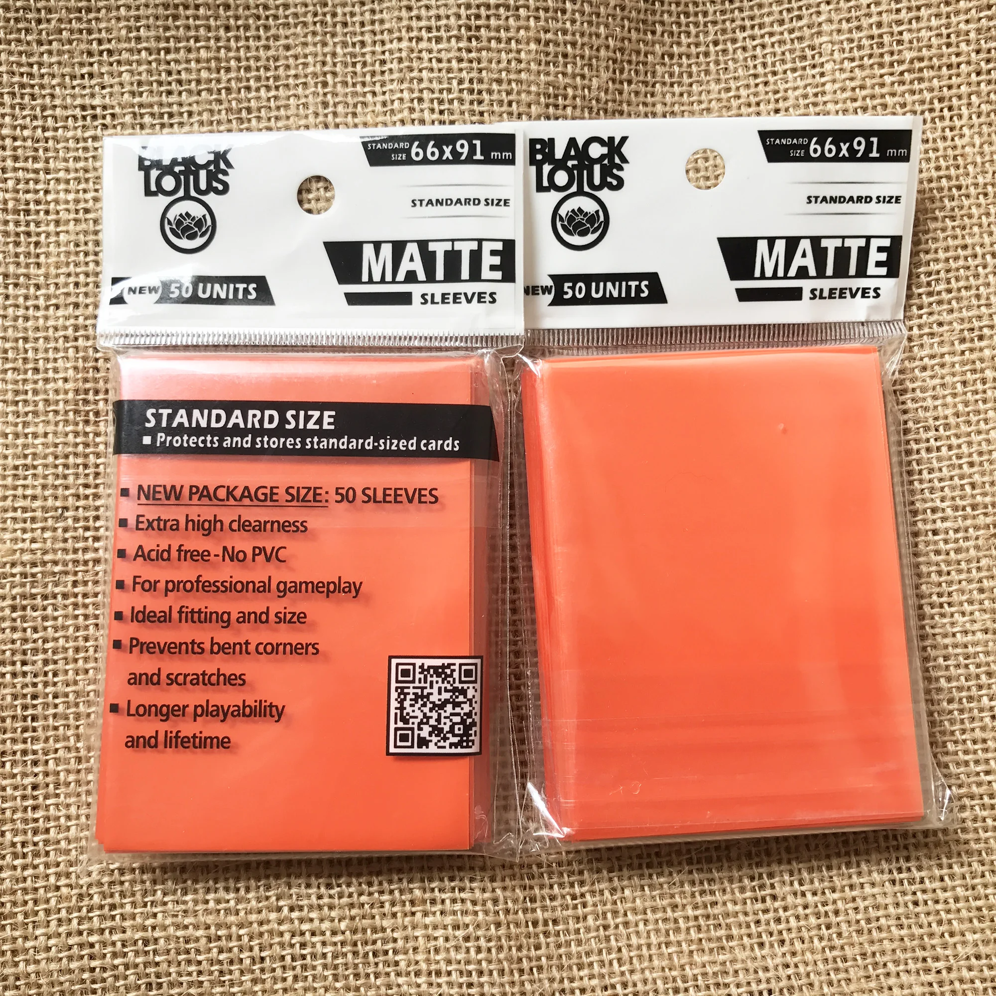 2 Bags/Lot 66*91mm Bright Orange Sleeves Matt Card Sleeves Cards