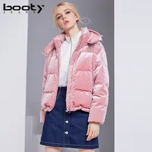 Велюровое пуховое пальто для женщин, зимнее розовое/хаки бархатное белое пуховое пальто, куртка, короткое пальто