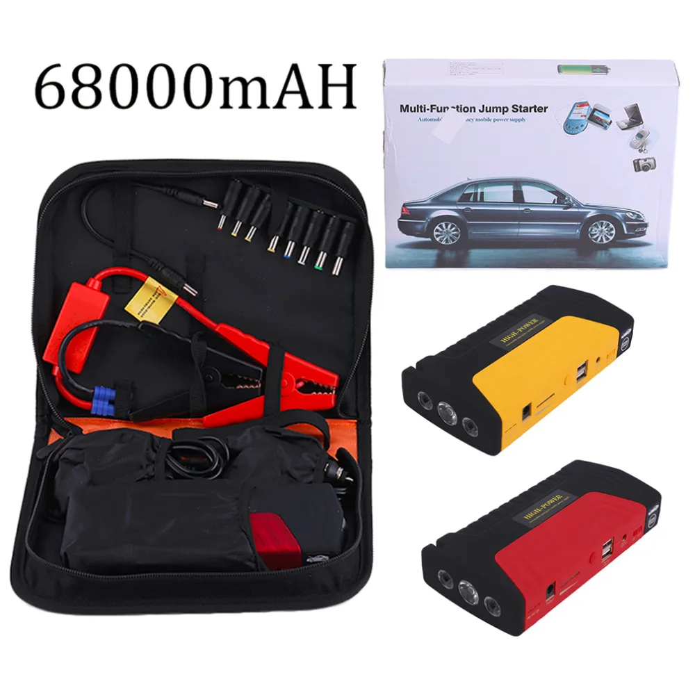 

68000ma Multifunctional Portable Cars Auto Emergency Start Car Jump Starter Power Bank With Three Lights Engine Booster