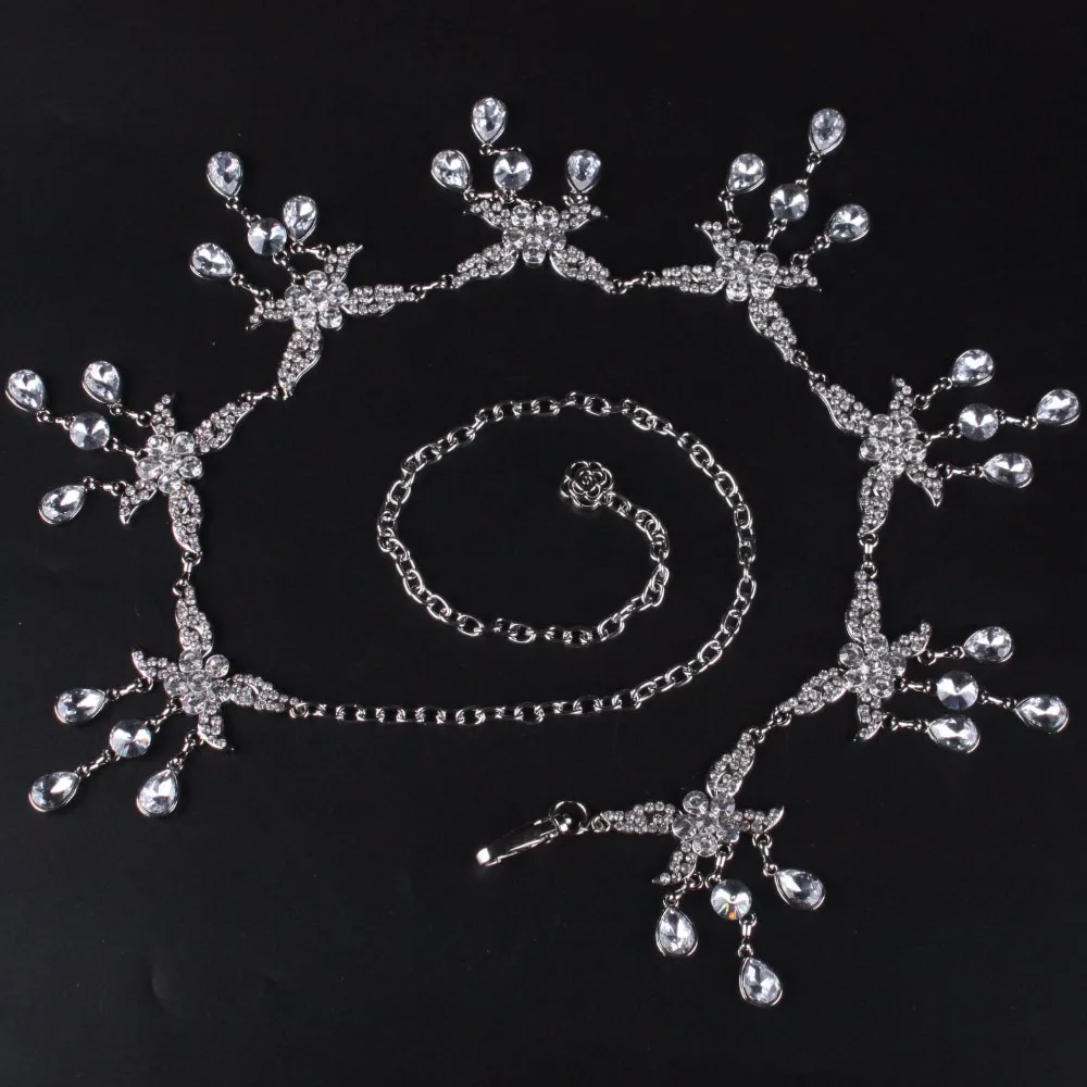 Новый алмаз бантом украшает широкий талии цепочку кисточкой леди танца юбка талии украшения мода джокер пояса
