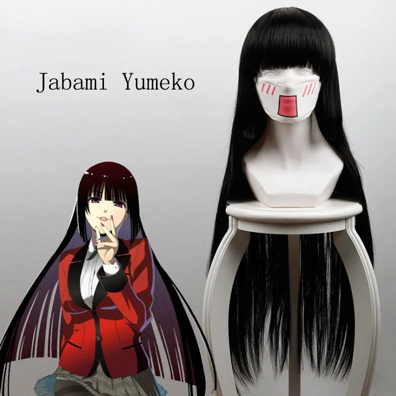 Baratos Kakegurui jugador compulsivo Mary Saotome Momobami Kirari jabami yumeko cabello sintético pelucas de cosplay + peluca Cap