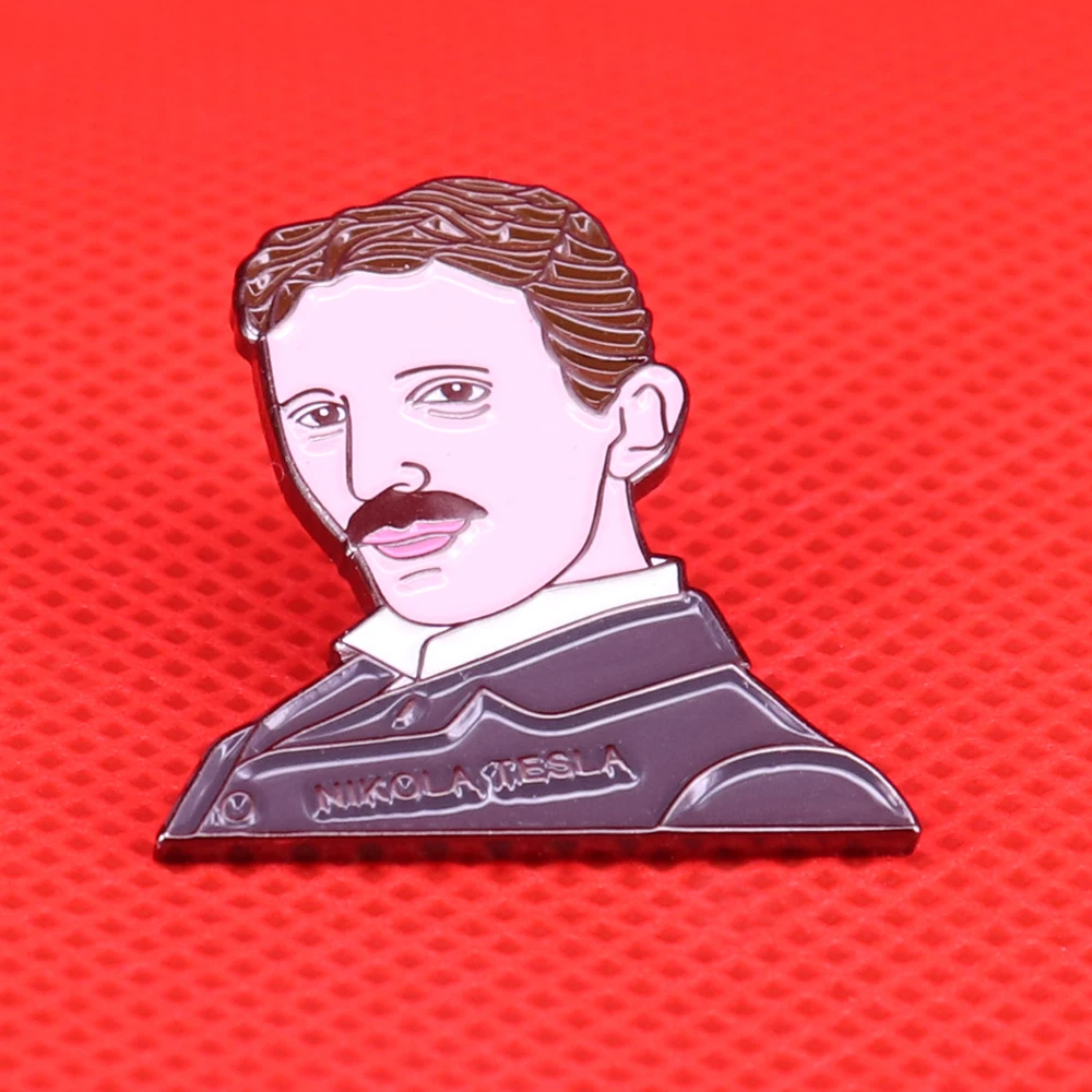 Мужская эмалированная булавка Nikola Tesla Наука Geeky подарок электрику ученному