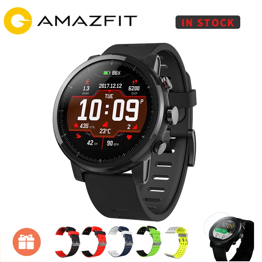 

[STOCK] International Xiaomi Huami AMAZFIT Stratos GPS 5ATM Waterproof Smart Sports Watch 2 512MB/4GB Smartwatch for Android iOS