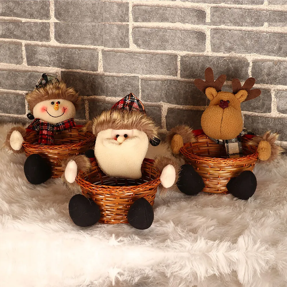 

Christmas Candy Storage Basket Decoration Santa Claus Storage Basket Gift Decoration for Home New Year Products christmas gift