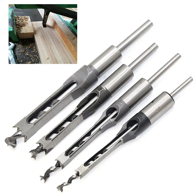  1Pc 6/8/10/15/16/18/22/25/30mm Square Hole Mortiser Drill Bit Mortising Chisel Drill for DIY Woodwo