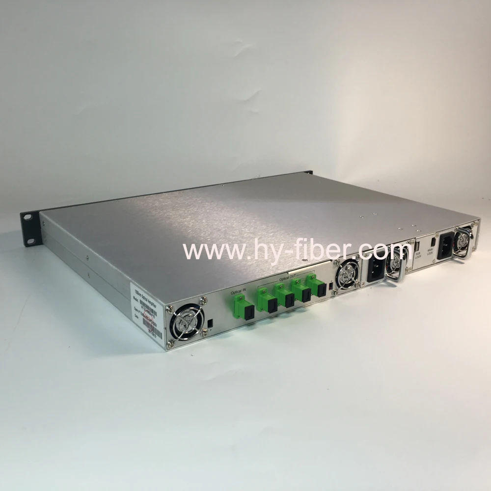 

4 Way CATV 1550nm Optical Amplifier EDFA 18dBm SC/APC Dual Power Supply HY-21-AM4P18