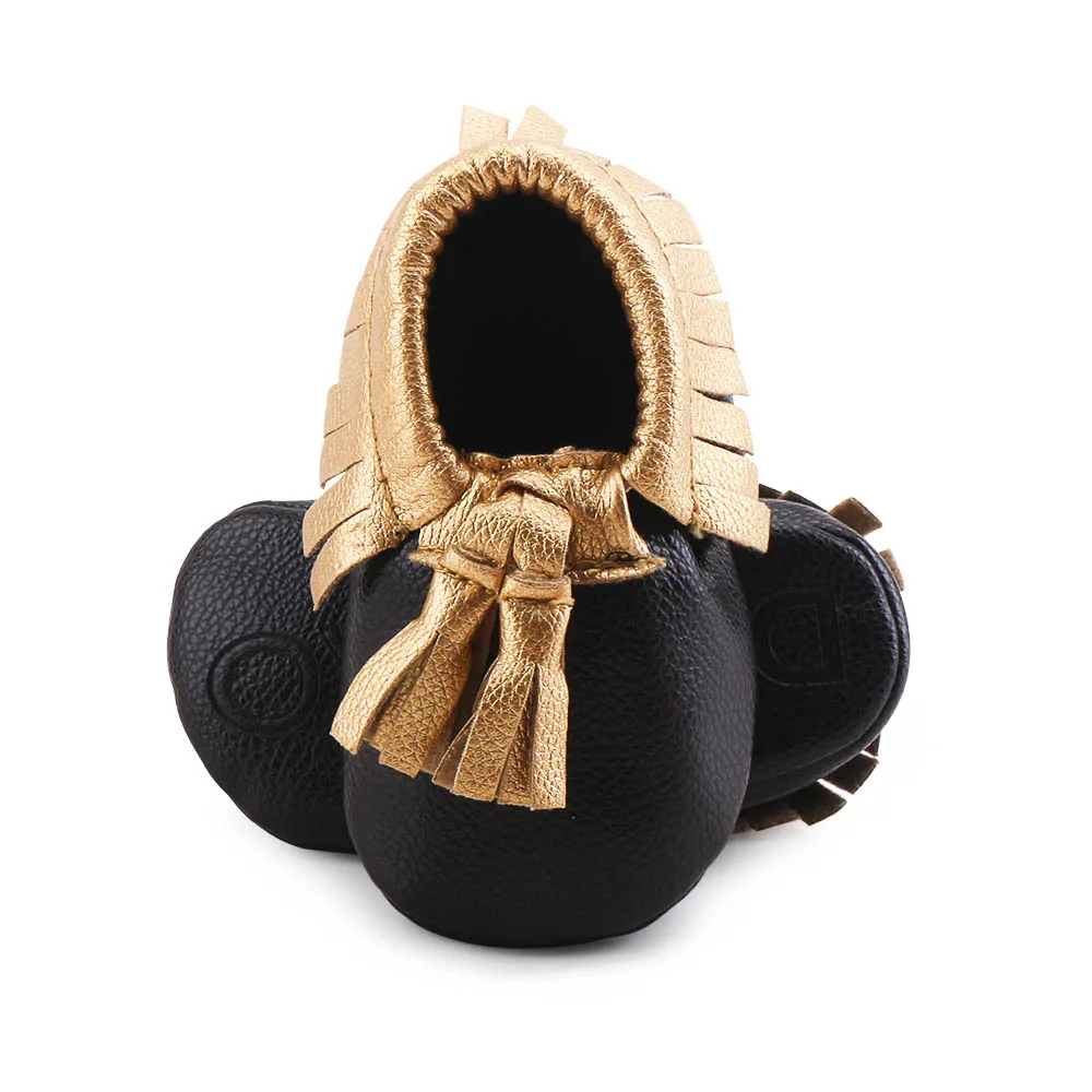 Super Cheap Price Tassel Style Baby Shoes  Shiny Gold PU Tassel Shoes Limited time sales