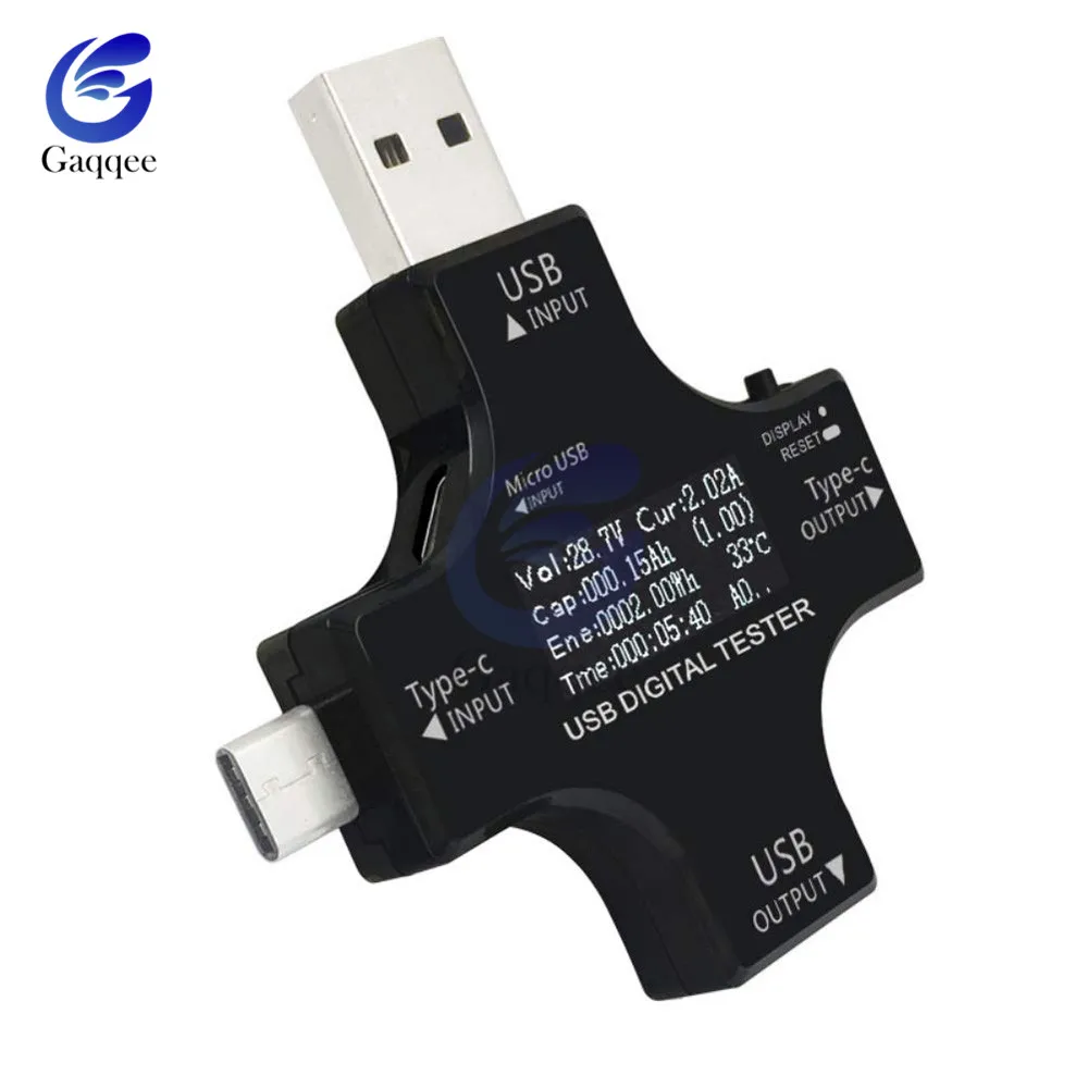 QC2.0 3,0 type-C USB тестер постоянного тока цифровой вольтметр амперитор напряжение измеритель тока Амперметр детектор банк питания индикатор зарядного устройства