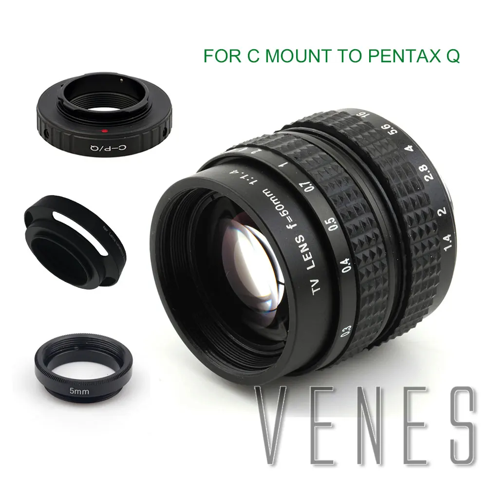 Venes 50 мм f/1,4 CC tv F1.4 объектив для Nikon 1 M4/3 для Pentax Q Nex для Fuji FX EOS M A6300A5100 A6000 A5000 A3000 OM-DE-M10 II