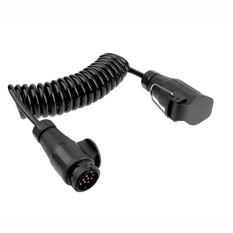 

VODOOL 12V 13Pin Car Trailer Plug Socket Power Extension Cable Adapter 3m/4.9FT Spring Wire Semi-trailer Trailer Connector Line