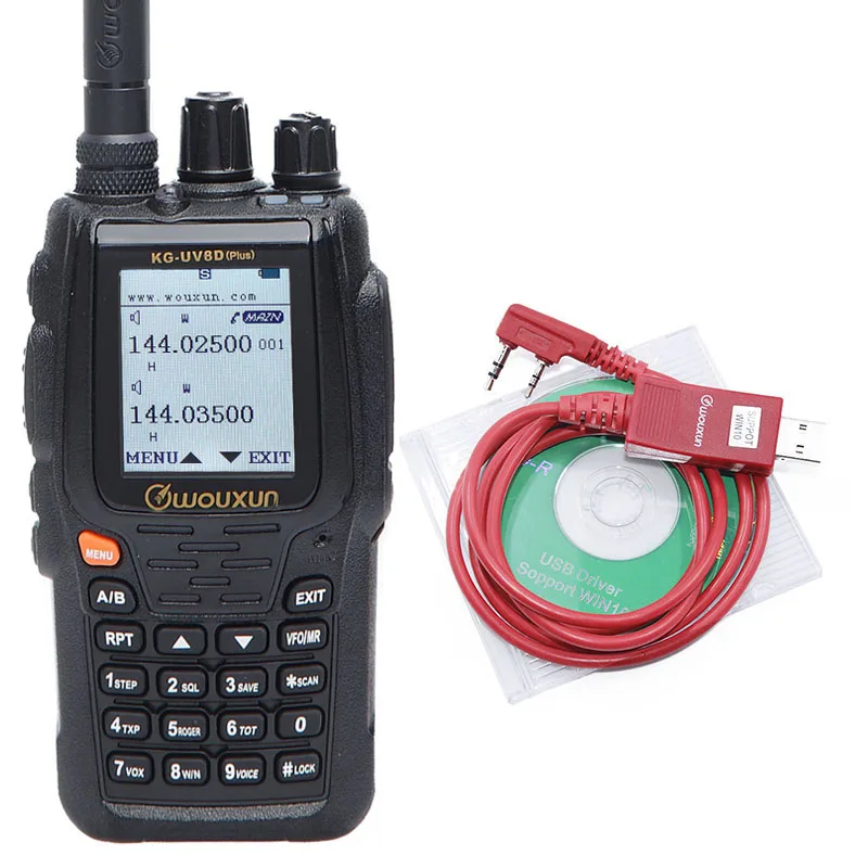 add usb cable Wouxun KG-UV8D плюс рация дуплекс поперечная полоса повторителя Многофункциональный 999 Каналы DTMF УКВ Dual Band двухстороннее радио - Цвет: add usb cable