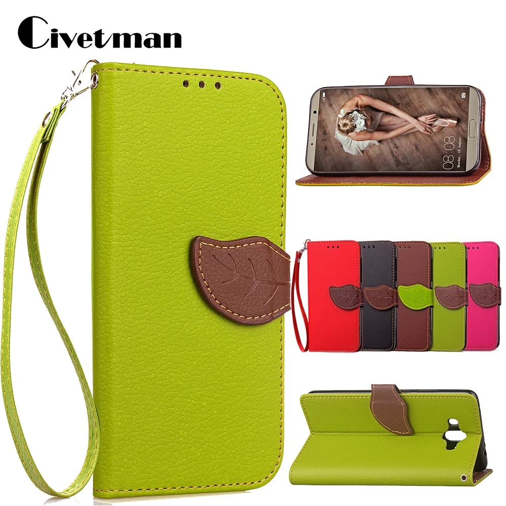 Cover Mobile Phone Case For Huawei Mate 10 5.9&quot Leaf Design Flip PU Leather TPU Shell Holster Bag Card Slot Kickstand Hand Strap |