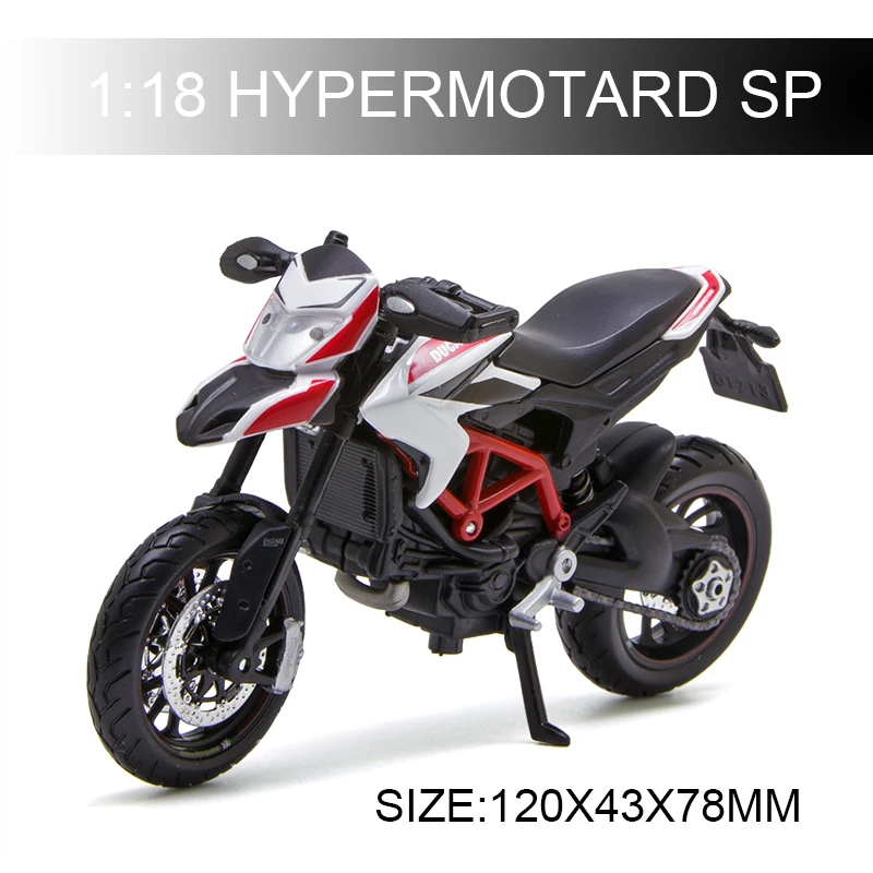

Maisto 1:18 Motorcycle Models Ducati HYPERMOTARD SP Diecast Plastic Moto Miniature Race Toy For Gift Collection