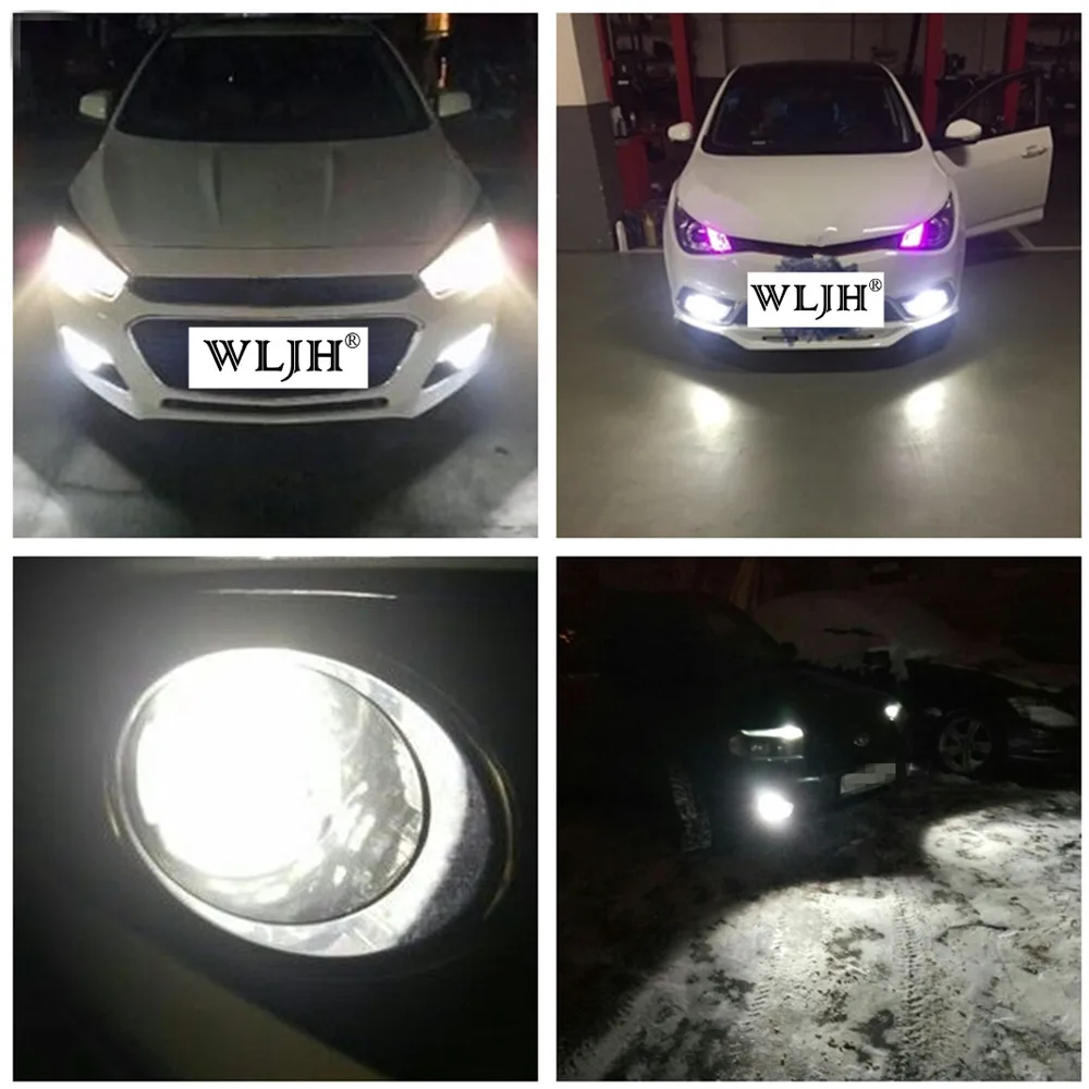 WLJH 2x автомобильный Стайлинг H7 H8 H4 9005 9006 COB светодиодный чип для автомобиля, мотоцикла, DRL, вождения автомобиля, H7, противотуманная лампа, светильник, лампа 12 В, 24 В, 30 в, 30 Вт