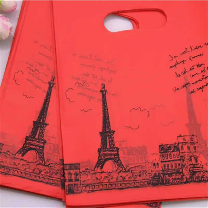 New Style Wholesale 100pcs/lot 15*20cm Red And Black Dot Birthday Present Gift Packaging Plastic Bags