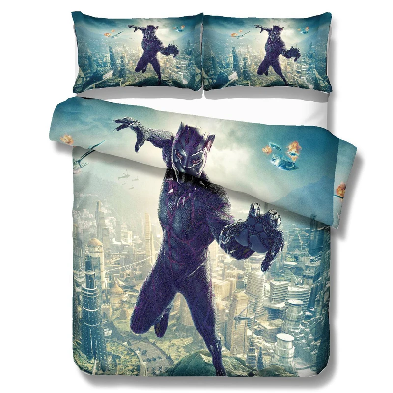 Черная пантера Marvel супергерой Комплект постельного белья пододеяльник одеяло комплект постельного белья s 13 размер США AU GB одеяла постельное белье