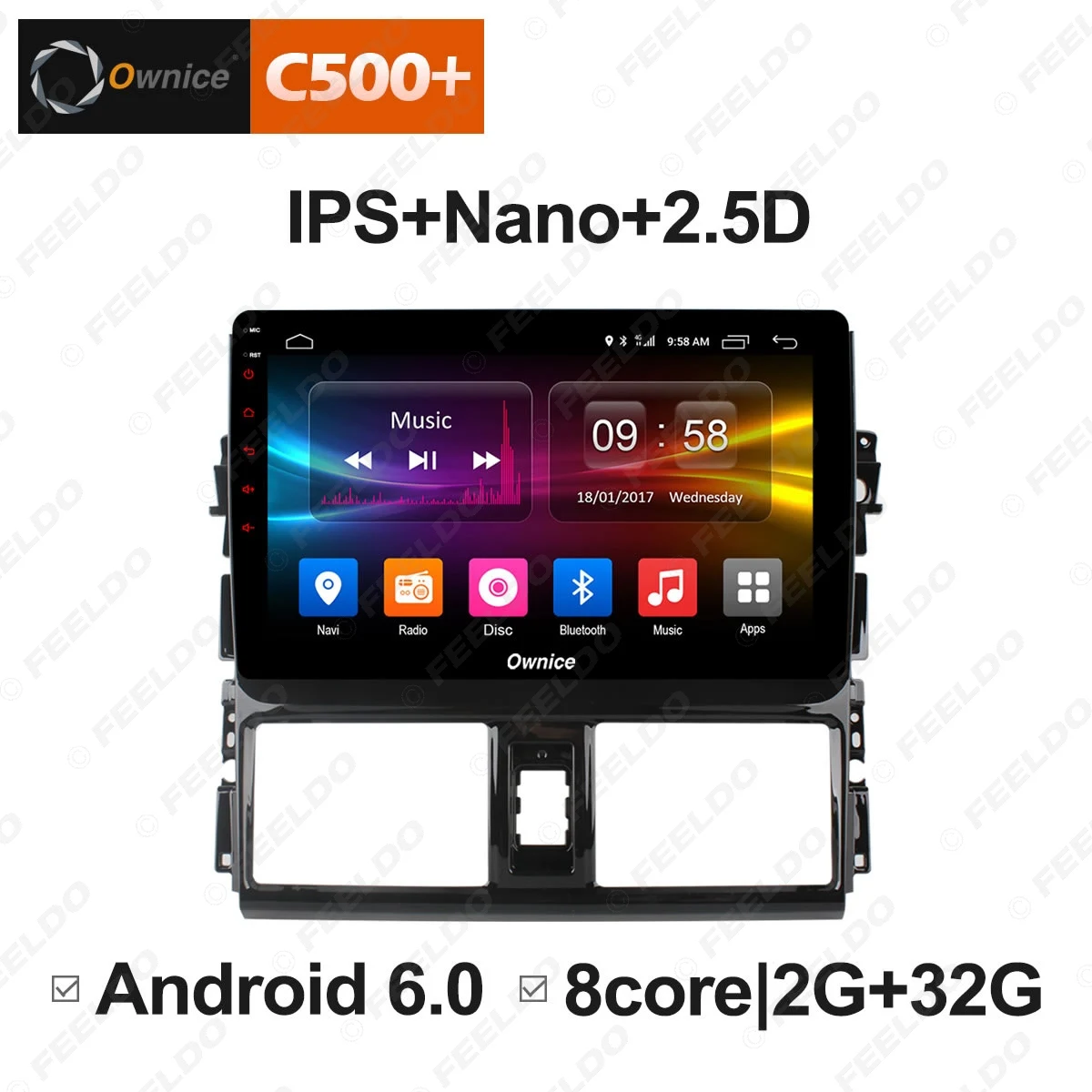 Excellent LEEWA 10.1 " 2.5D Nano IPS Screen Android 8.1 Octa Core/DDR3 2G/32G/4G LTE Car Media Player For Toyota VIOS/YARiS L 2013-2015 3