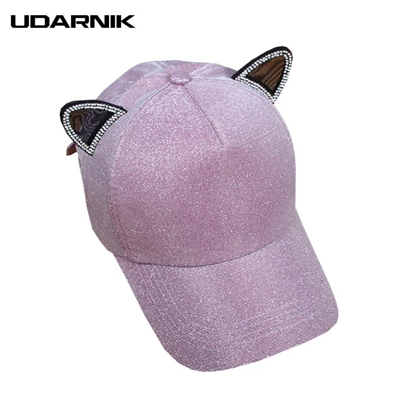Бейсболка женская с кошачьими ушками Стильная кепка от солнца регулируемым