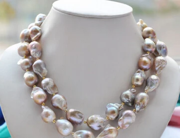 

11.24 lavender baroque KESHI REBORN PEARL NECKLACE 35" AAA