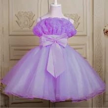Magnifique Fleur D’été Fille Partie Robe pour le Mariage D’anniversaire Mascarade Salle De Bal Enfants Enfants Princesse Robes avec Bowknot