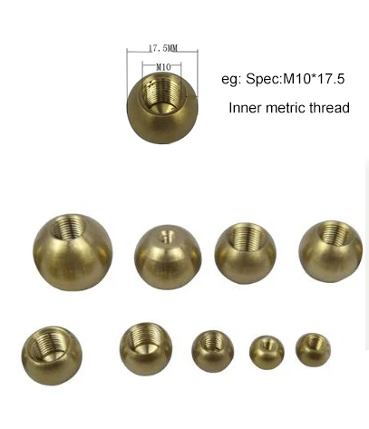 

M3 m4 m5 m6 m10 m12 brass ball nut ball dia 6 10 12 17.5 20mm light cap nut cover thread tube end decoration fastener