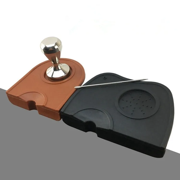 1PC Coffee Hammer Mat Silicone Espresso Double Coffee Tamper Mat Corner