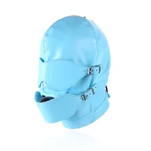 Adult Games Bdsm Fetish Sex Hood Mask Headgear Mouth Plug Ball Gag Bondage Slave Restraint Lockable Flirting Toys