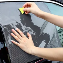 2 шт. боковое окно автомобиля солнцезащитный тент блок статический цепляющийся козырек экран черное окно фольги и Солнечная защита авто-Стайлинг