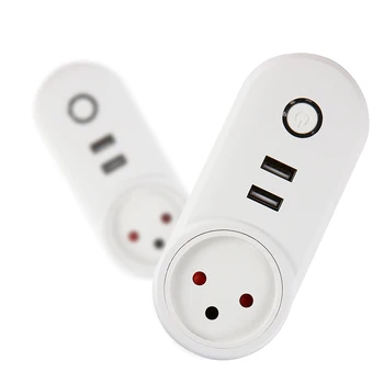 

WIFI Wireless Remote Socket Smart Timer Plug Voice Control Home Fire Retardant PC Double USB Smart Power Socket Fireproof
