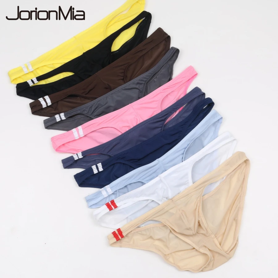 5pcs Sexy Men's Briefs Soft Breathable Silk Underwear Men's Hot Hips Up