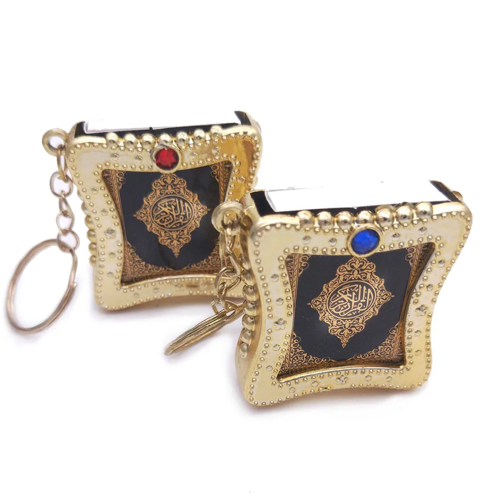 

1Pcs New Muslim Keychain Resin Islamic Mini Ark Quran Book Real Paper Can Read Pendant Key Ring Key Chain Religious Jewelry