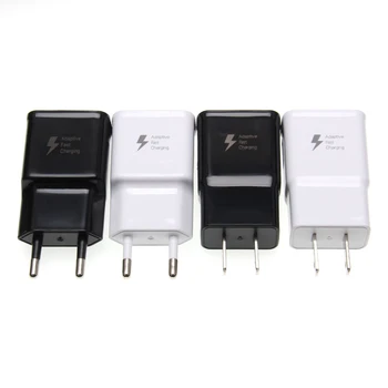 

really Fast Charger For Samsung Galaxy S6 S7 edge s8 Plus Note4 5 A8 A9 Adaptive Quick Charge 2.0 EU US Plug 9V 1.67A 5V 2A 300p