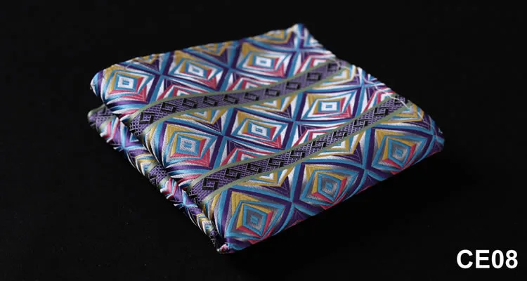 CE Check цветочный для мужчин шелковый атлас карман квадратный Hanky жаккардовые Тканые Классический Свадебная вечеринка носовой платок
