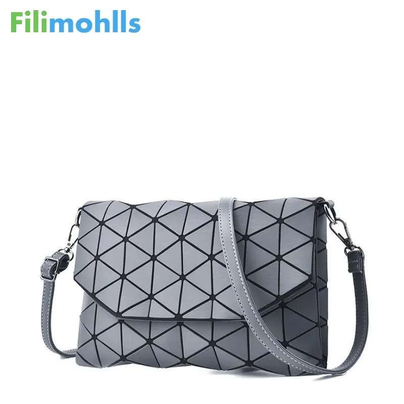 

Matte Geometric Leather Women Messenger bag 2018 Small Crossbody bag Handbag Bao Bao Women Clutch Bags Handbag and Purse S1210