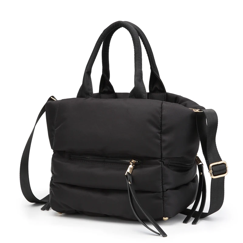  2018 New Winter Space Bale Handbag Woman Casual Space Cotton Totes Bag Down Feather Padded Lady Sho