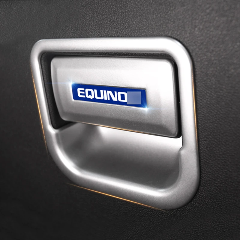 

Foal Burning Glove Box Handle Cover Copilot Storage Clasp Hand Bowl Sequins Sticker for Chevrolet Equinox 2017 2018