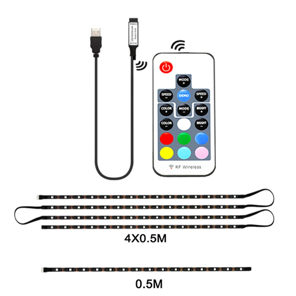 0,5 м 2 м USB волшебный светильник DC5V гибкий светодиодный RGB светильник лента SMD5050 HDTV экран фоновая вспышка лампа RF контроллер